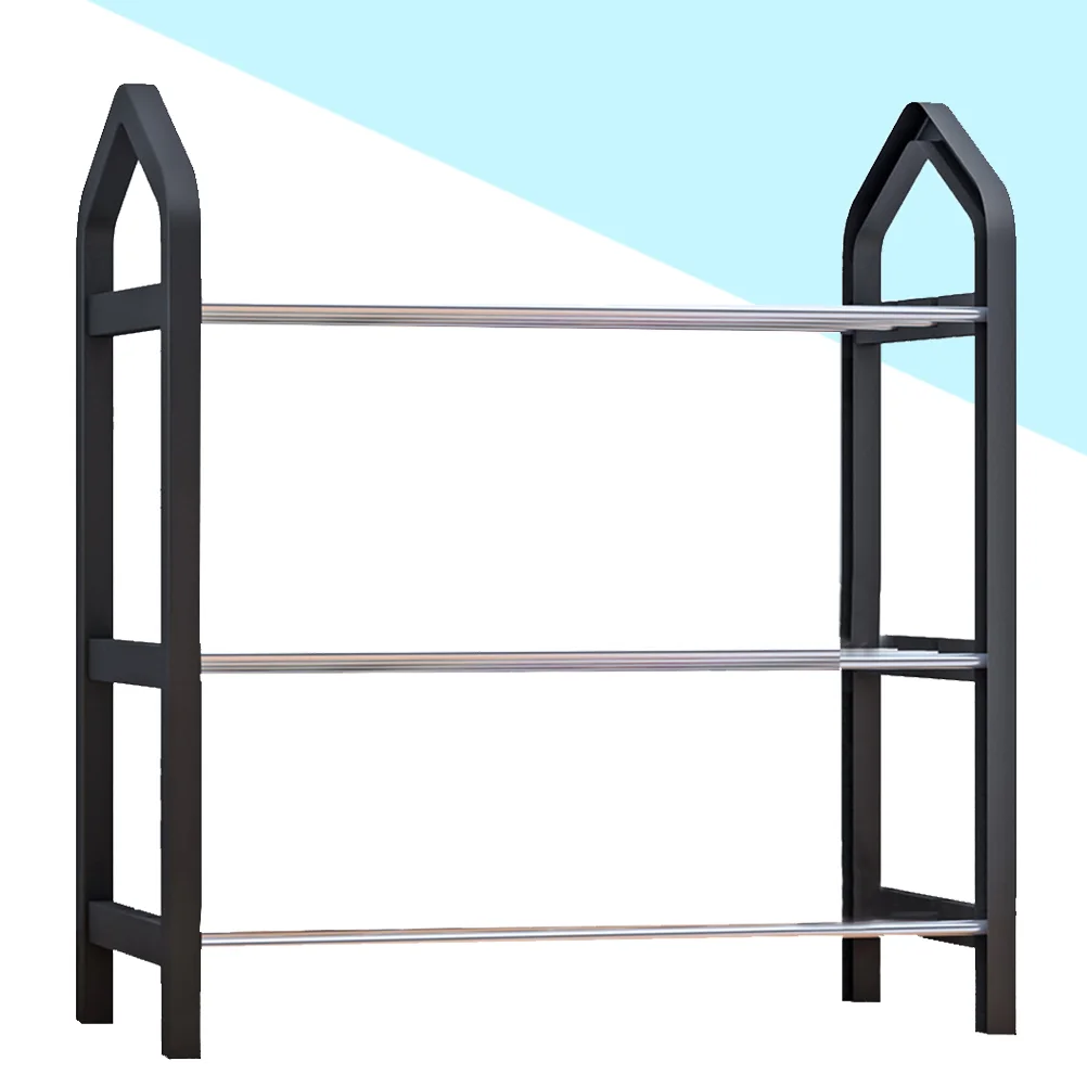 

3 Tier Shoe Rack Easy to Assemble Shoe Organizer for Entry Dormitory(Black) shoes rack shoes organizer