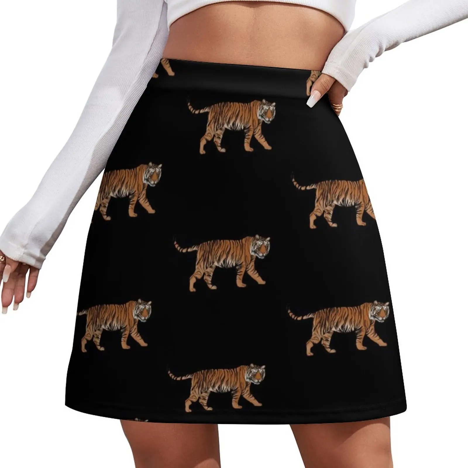 

Tiger digital art Mini Skirt korean summer clothes Womens dresses