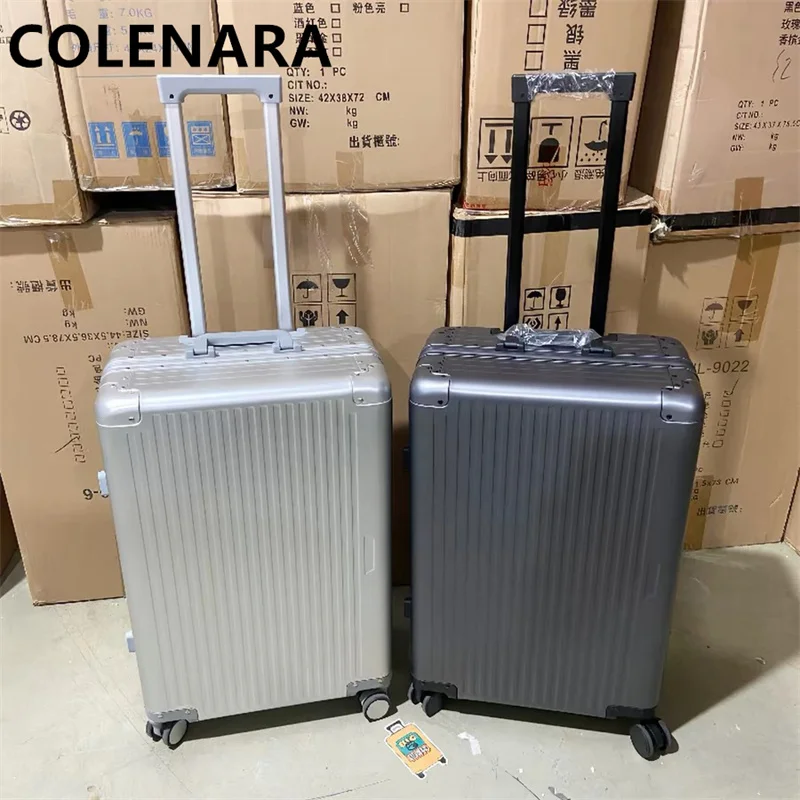 

Чемодан COLENARA из алюминиево-магниевого сплава, 20/24 дюйма, высококачественный женский ручной багаж на колесиках