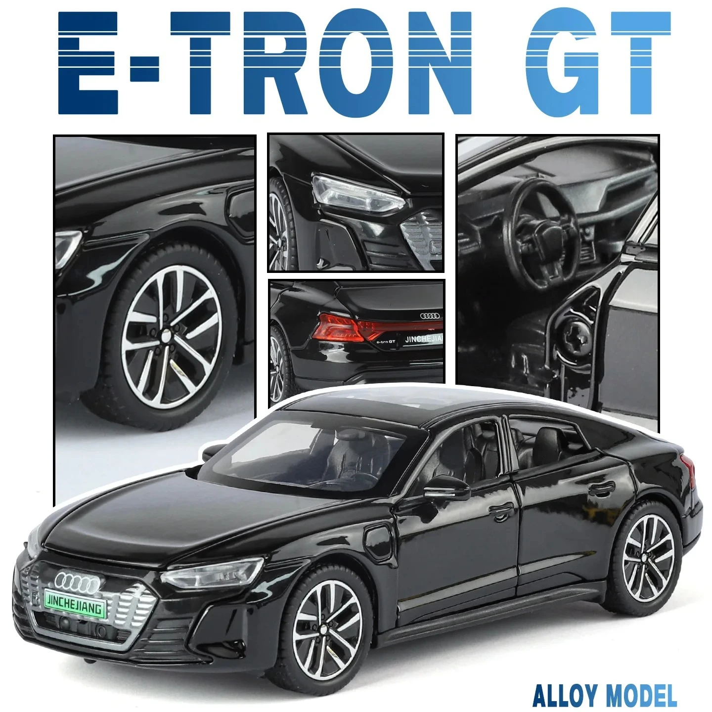 1: 32 e-tron GT simulation alloy sports car model with sound and light feedback Advanced Car Model Collectibles