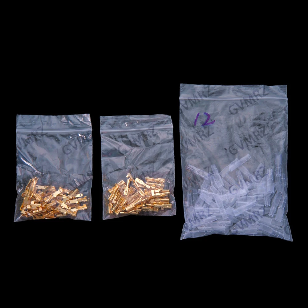 200pcs 2.8mm 4.8mm 6.3MM spring insert sleeve plug-in type terminal block Gold and silver spring inserts 2.8mm 4.8mm 6.3MM