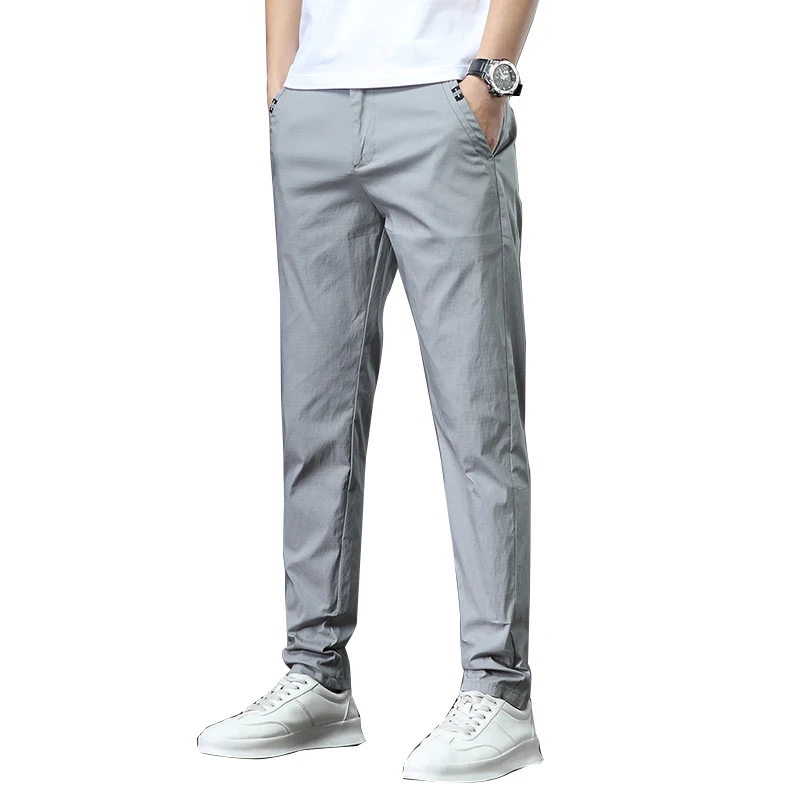 

2023 Spring New Men's Straight Trousers Youth Versatile Loose Casual Pants Elastic Waist Sports Pants