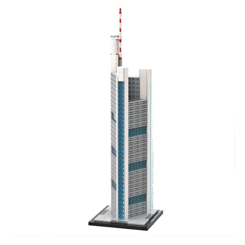 Torre bancaria, modelo a escala 1:800, bloque de construcción MOC City Street View SkyScraper, colección de juguetes, regalos