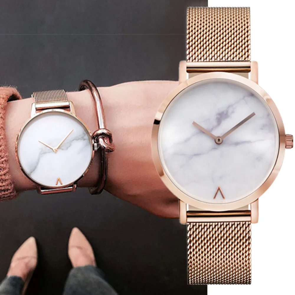 New Fashion Women Watch Minimalism 2025 Big Dial Gold Sliver Elegante Dresses Ladies Wristwatch Mesh Belt Gift Zegarek Damski