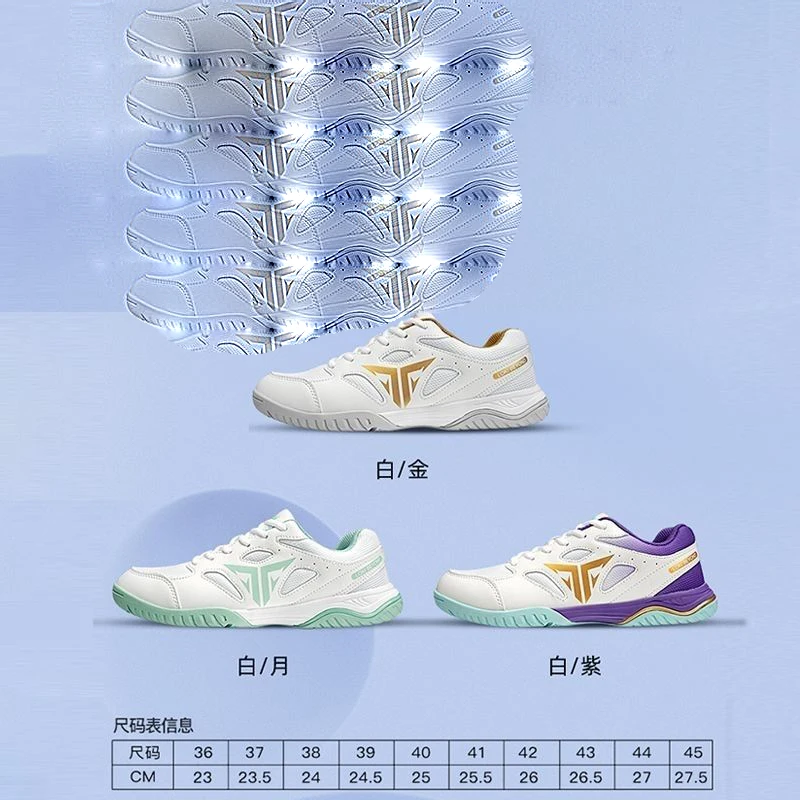 Mens Womens Professional Tennis Shoes Lightweight Badminton Shoes Table Tennis Shoes Anti-slip and Wear-resistant