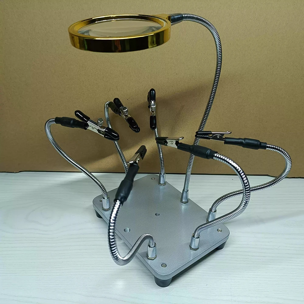 All-in-One Soldering Station with 6pcs Flexible Arms & Magnifier DIY/Hobbyist Circuit Board & Device Repair Workbench