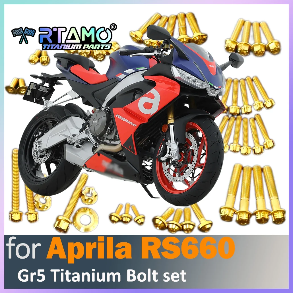 RTAMO Gr5 Titanium Bolt Set Motorcycle Screw for Aprilia RS660 Oil Tank Cap Brake Disc Bolt Engine Cover Rear Shock Nut