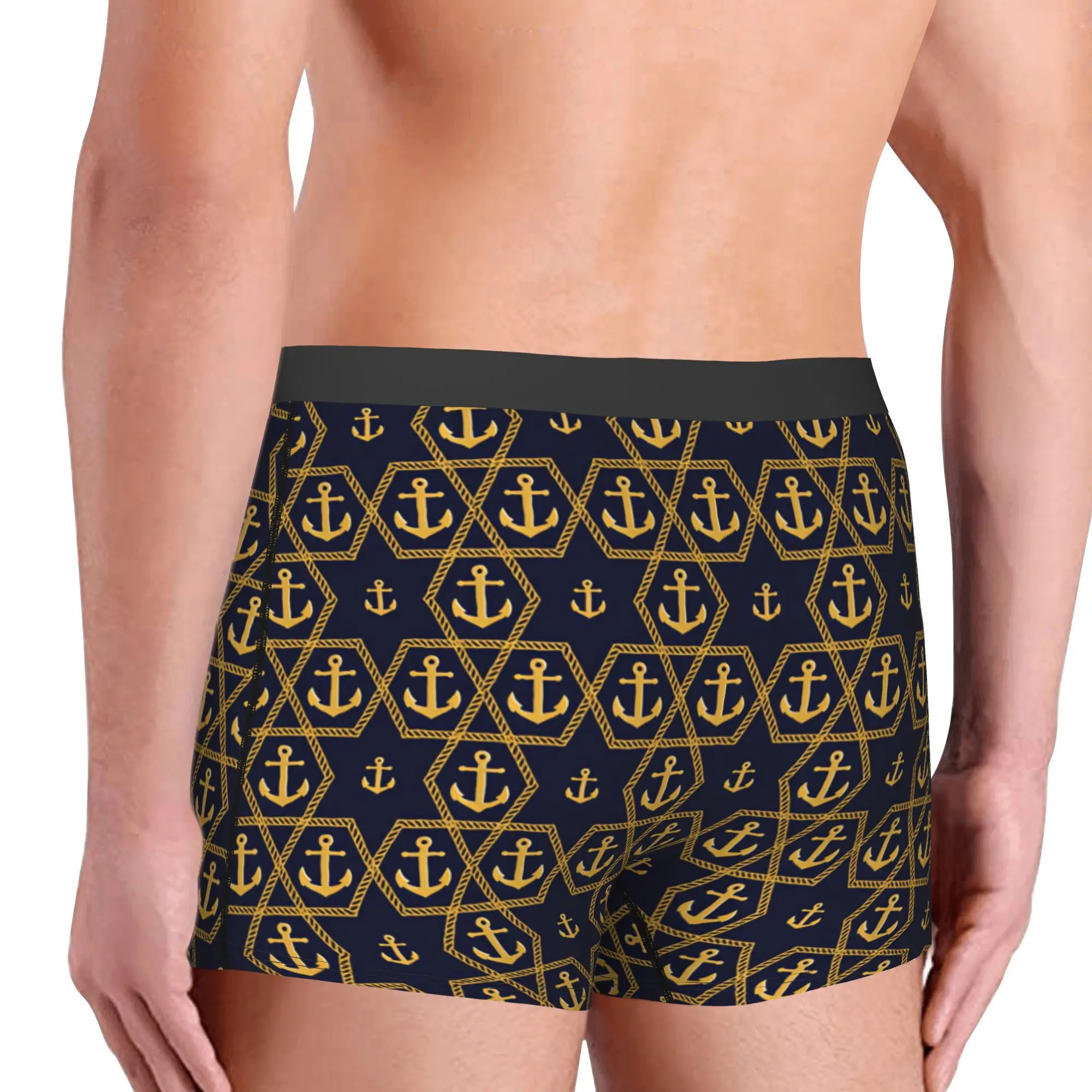 Nautical Navy Blue Anchors Sailboats Boxer Shorts For Homme 3D Printed  Underwear Panties Briefs Soft Underpants