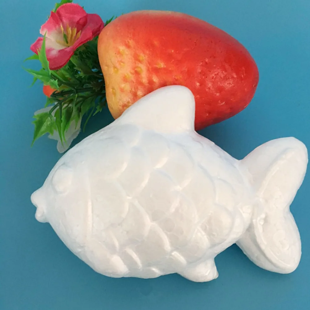 10 pçs espuma peixe diy artesanato branco pintura educacional ornamentos de peixe para pré-escolar igreja crianças natal decoração de ano novo