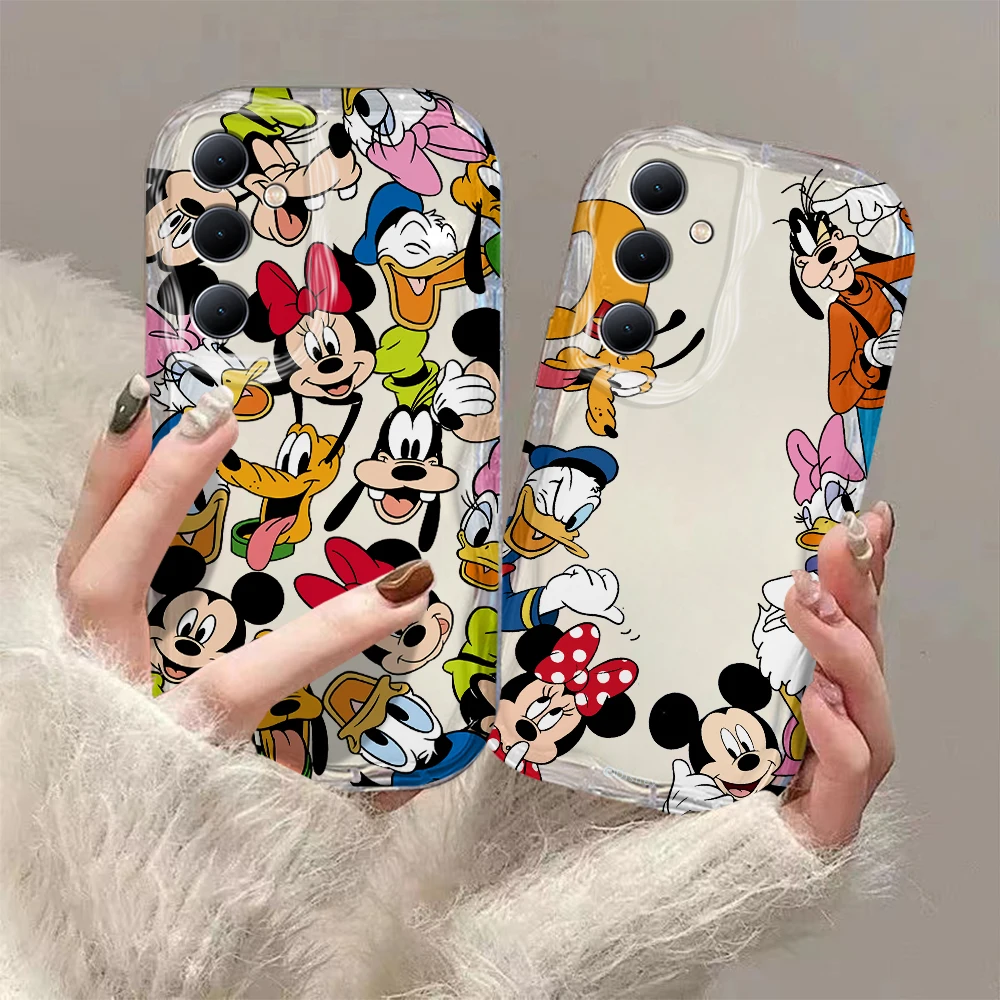 Cute Anime Mickey Minnie3D Wave Case For Xiaomi Mi 14 12 12T 11 Lite Poco M6 X6 X5 X4 F4 X3 M3 Pro 4G 5G Soft Silicone Cover