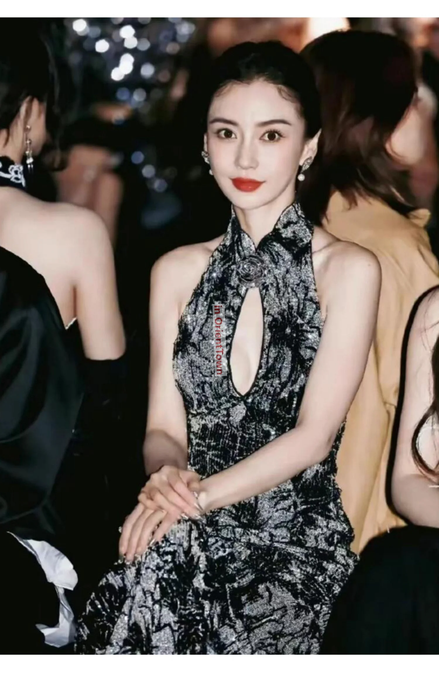 Evening Attire Chinese Style Hanging Neck Morning Gown Bride's Fish Tail Retro Old Shanghai Black Dress Improved Cheongsam TP062