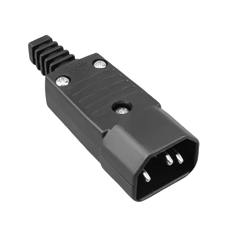 IEC320 C14 C13 AC Electrical Socket Power Supply Plug Socket Black IEC C13 Male Plug Rewirable Power Connector 3 Pin Ac Socket