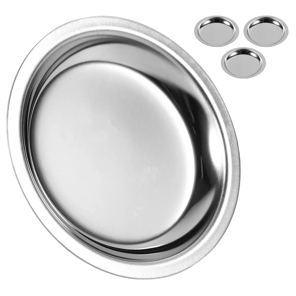 

4Pcs Tea Bag Saucer Round Stainless Steel Coaster Cup Mat Tray Protective Holder Multipurpose Dining Table Tea Cup Accessories