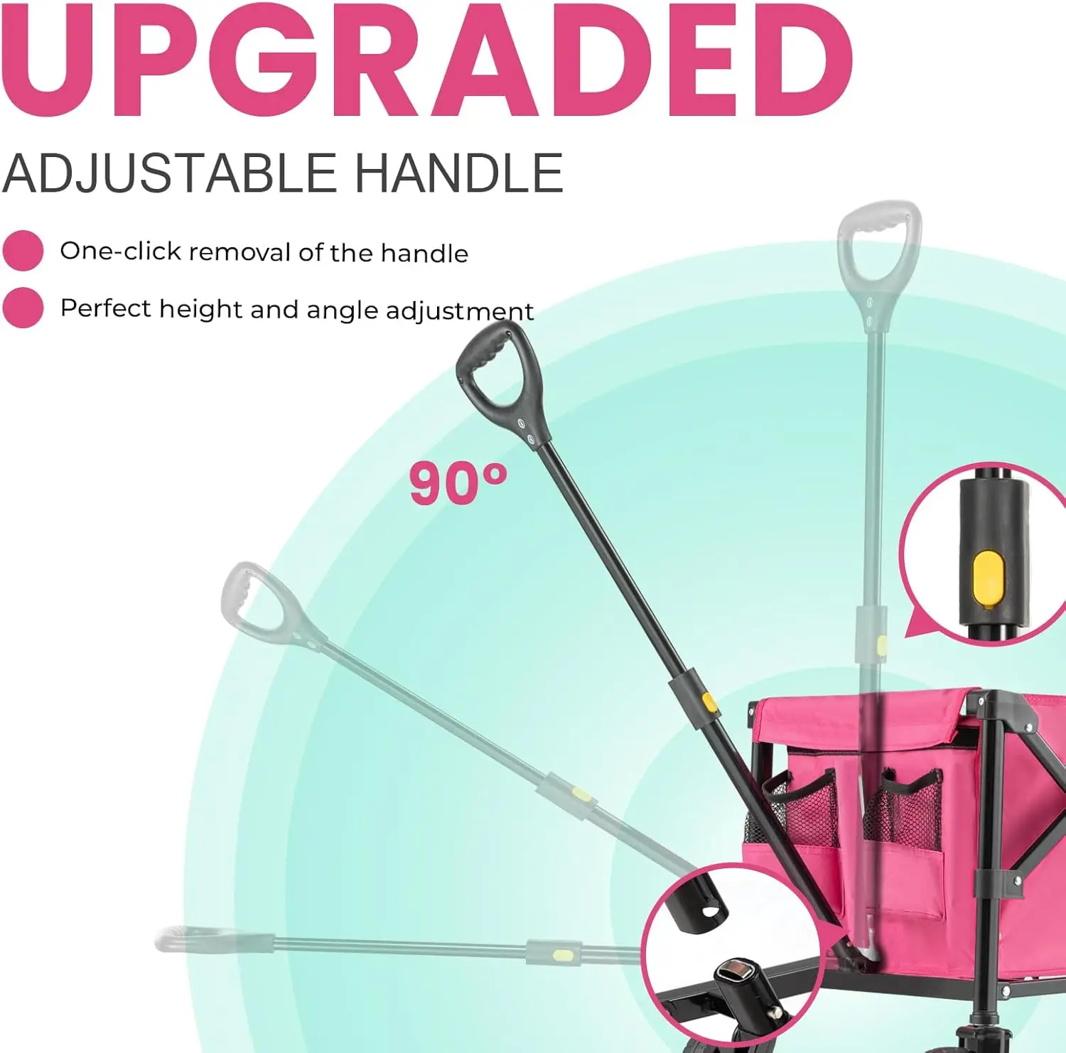 รถเข็นพับได้พร้อมประตูท้าย - รับน้ำหนักได้ 220 ปอนด์ รถเข็นอเนกประสงค์น้ำหนักเบาพับเก็บได้สำหรับการช็อปปิ้ง สวน ชายหาด