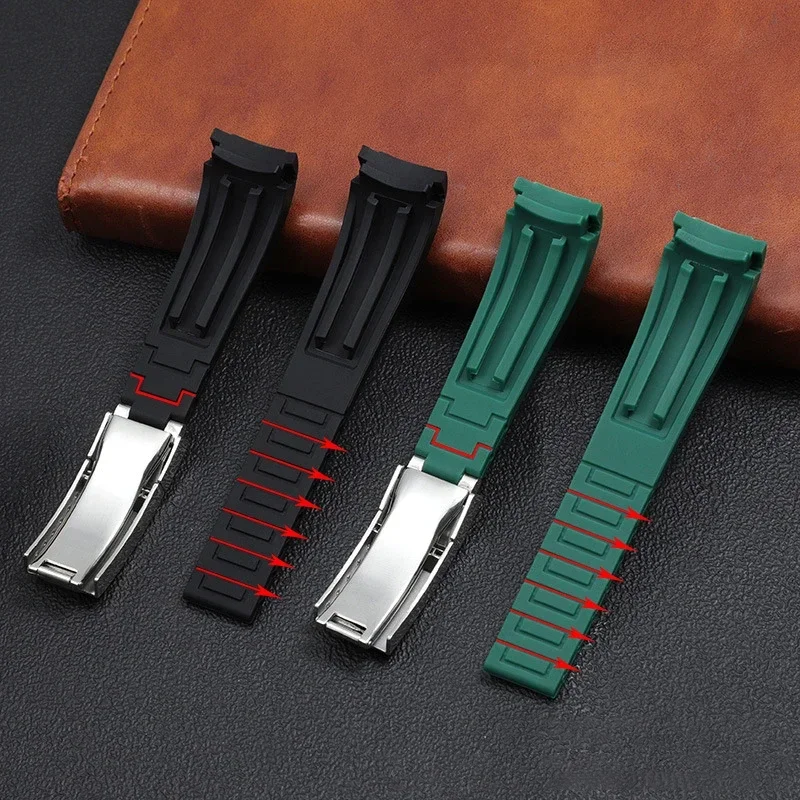 20mm 21mm 22mm Curved Silicone Strap for Rolex DAYTONA SUBMARINER Yacht-Master GMT Explorer Wrist Band Rubber Sport Bracelet