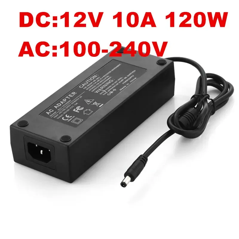 AC 100V-240V DC 12V 10A 120W Power Supply Adapter 12 V Volt Lighting Transformer Converter For LED Strip Light CCTV