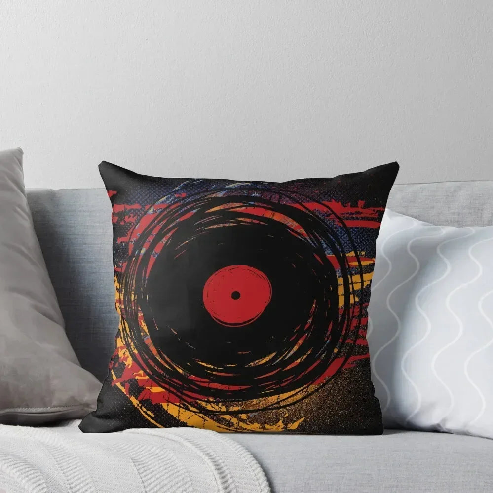 

Vinyl Record Retro Grunge with Paint and Scratches - Music DJ! Throw Pillow luxury throw pillow covers Pillowcase Cushion pillow