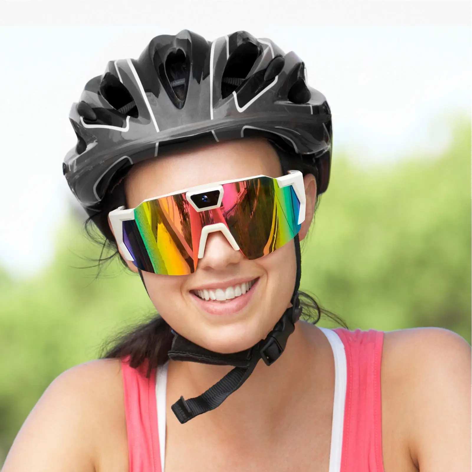 

4K Camera Glasses for Cycling, Running, Skiing - Video Recording Sunglasses for Sports, Travel Vlog, Motorcycle, Outdoor Hiking