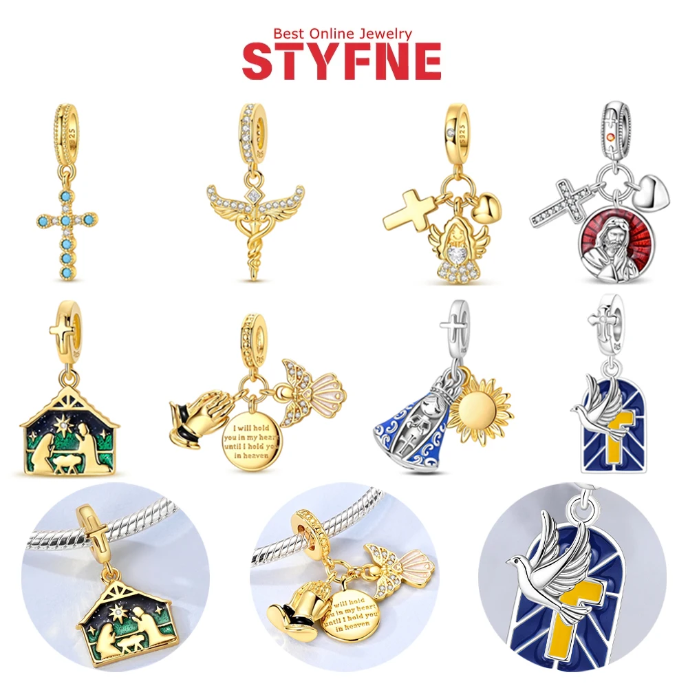 Charms Silver 925 Religious Symbol, Glowing Magic Eye Beads Fit Charms Plata 925 Original Bracelet Beads Women Jewellery Making