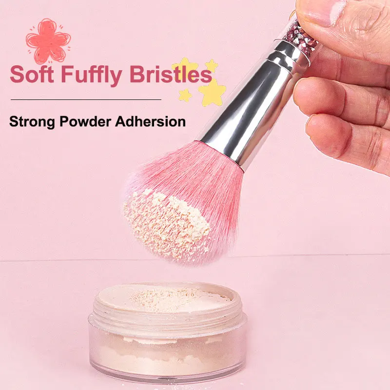 5pcs Diamond Makeup Brush Set Face Powder Brush Highlight Bursh Nasal Eye Shadow Blush Brush Smudge Professional Beauty Tools