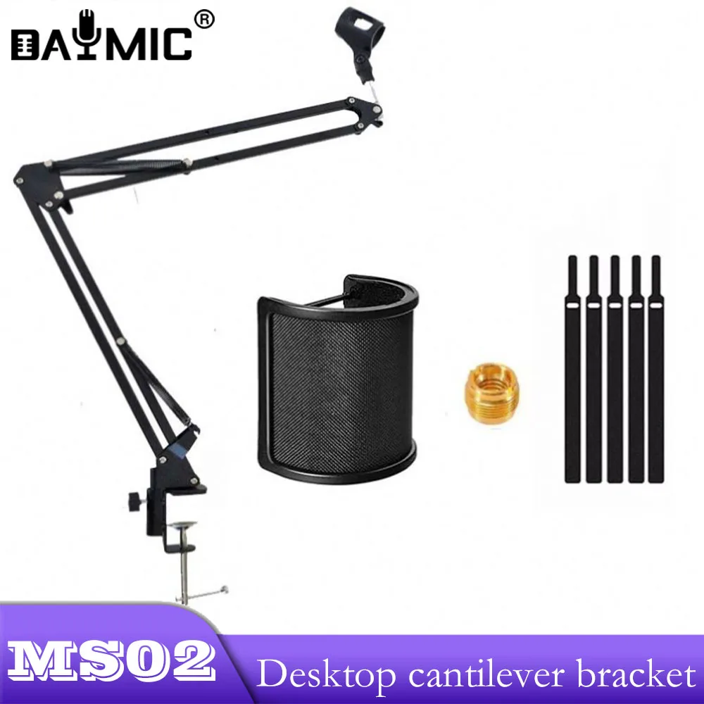 Wholesale Microphone Arm Stand Microphone Boom Scissors Clamp With Mic Pop Filter For Live Streaming