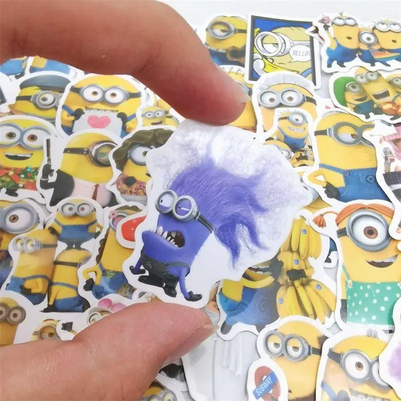 63-delige Minions-stickers film Despicable Me-figuren Kevin Stuart waterdichte stickers desktop telefoon bagage opslag decoratie cadeau