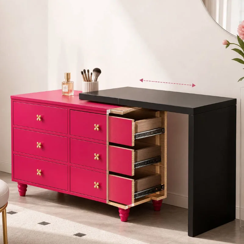 Apartment Multifunctional Vanity Table Industrial European Makeup Table American Practical Coiffeuse Storage Bedroom Furniture