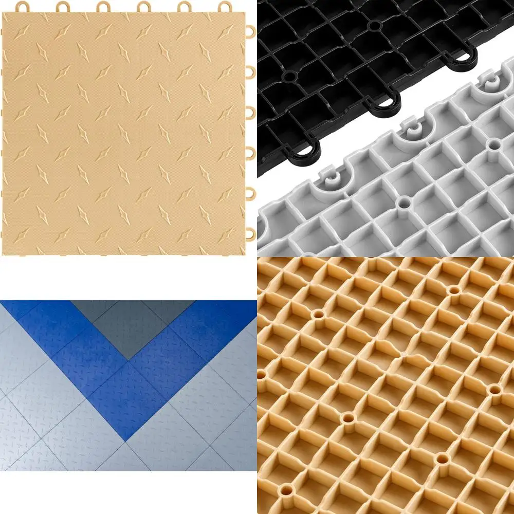

12-Inch Interlocking Garage Floor Tiles, Mocha Color, 50 Pieces Set, Durable and Easy to Install for Speedway Enthusiasts