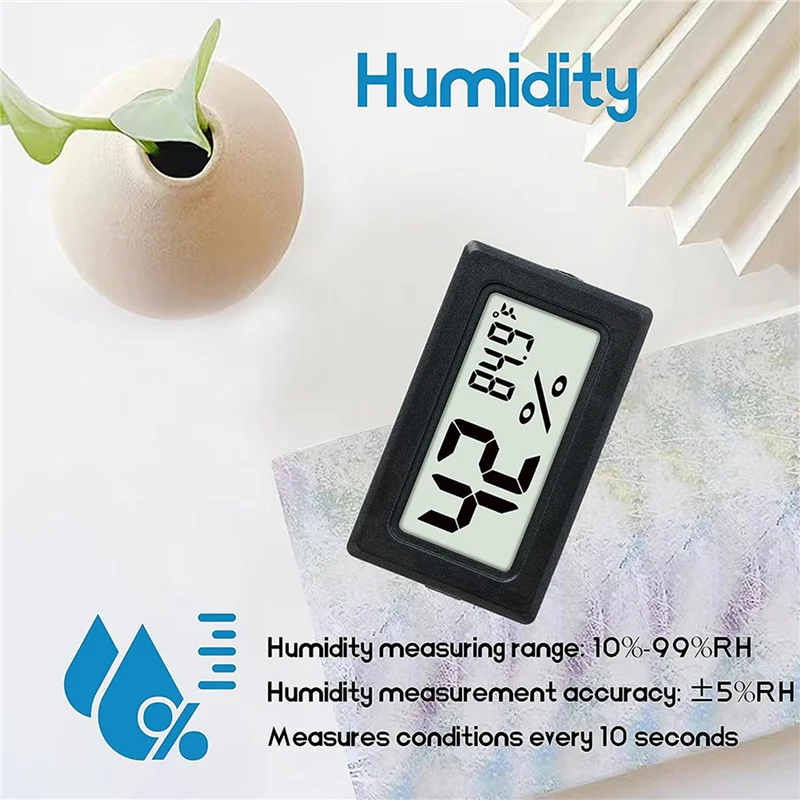A88E-30Pack Mini Hygrometer Indoor Humidity Meter Hygrometer Digital Thermometers Humidity With (℉) For Greenhouse, Garden