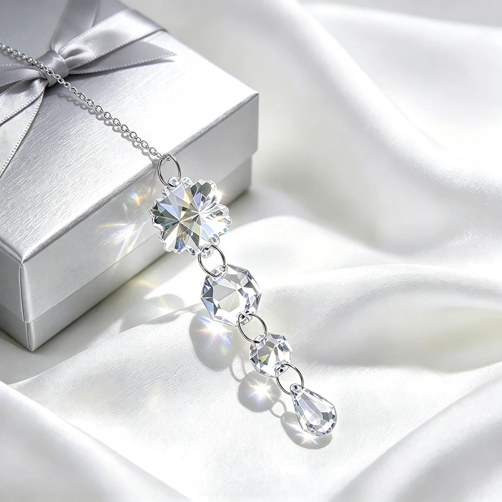 Gorgeous Crystal Suncatcher Christmas Hanging Ornament Flower Octagon Teardrop Prism Window Home Car Party Wedding Decor Gift