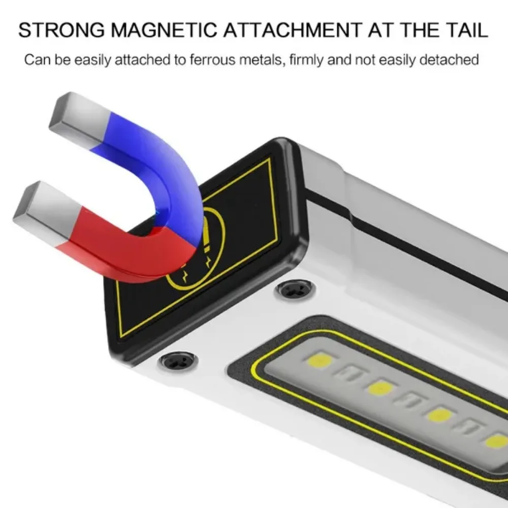 Lampe de travail magnétique polyvalente, éclairage extérieur d'urgence, double source de lumière, lampe de poche pour le travail d'urgence extérieur