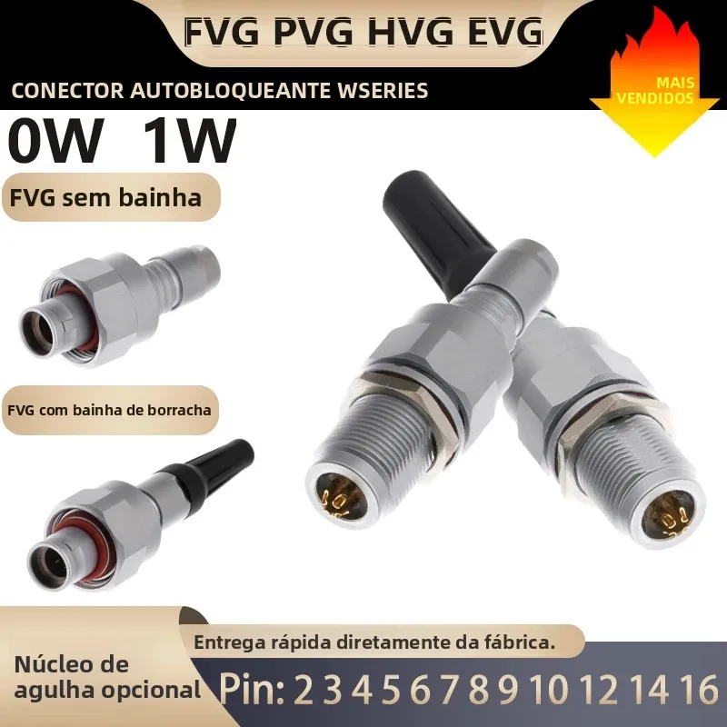 水中ケーブルコネクタ-防水ip68-高電圧-60bar-0w1wシリーズ-fvg、hvg-プラグ固定ソケット-高電圧コネクタ