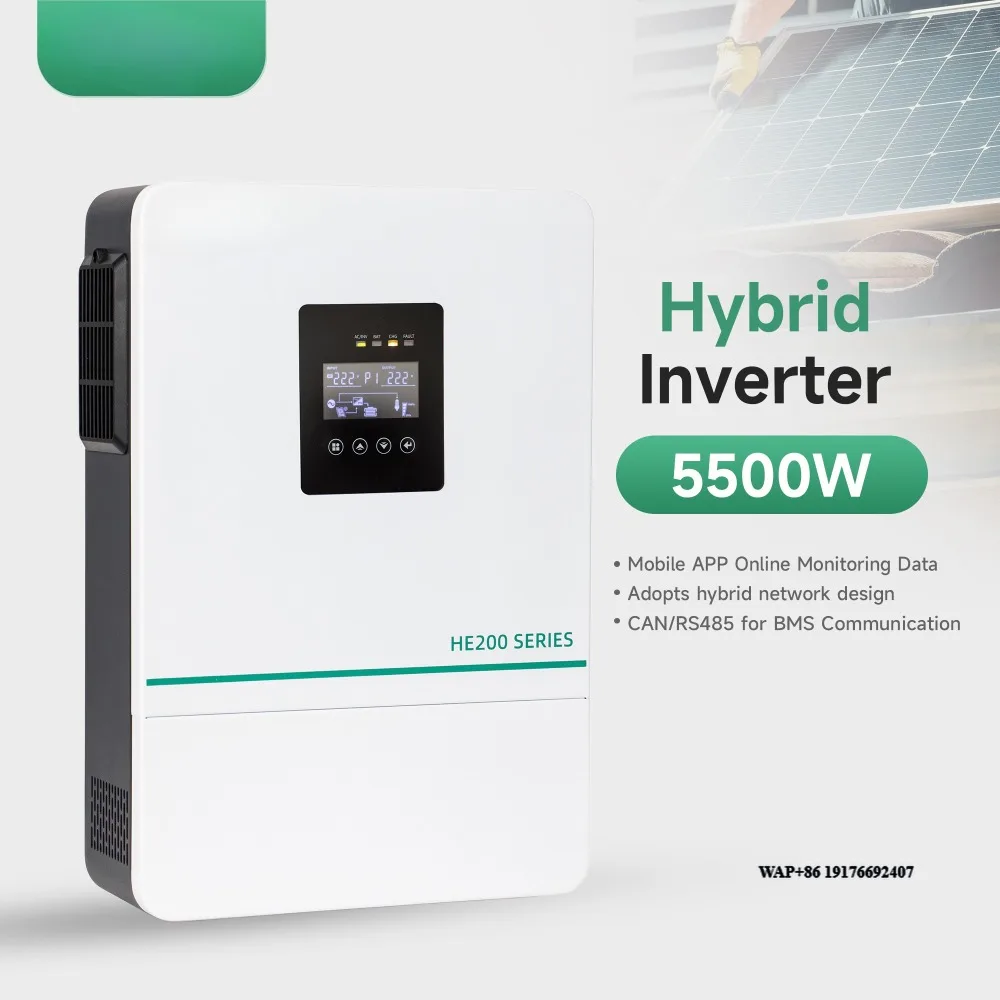 Smart 48V Hybrid Solar Inverter 6.2KW MPPT Single Phase Best Off-Grid with 9 Parallel Single Support Inverter