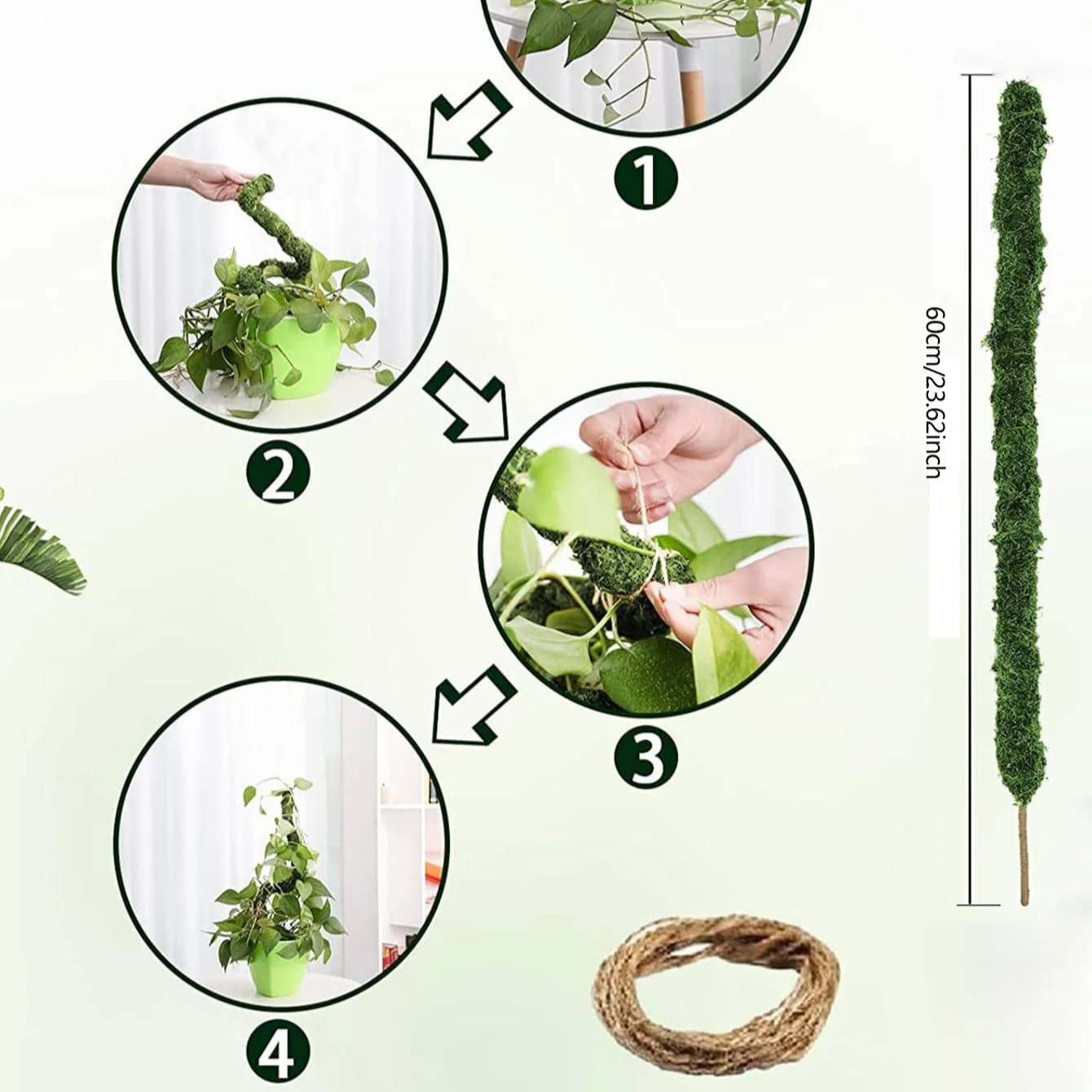 1pc Bendable Moss Pole for Plants Monstera Moss Poles for Climbing Plants  Plant Stakes for Indoor, Monstera Plant Support