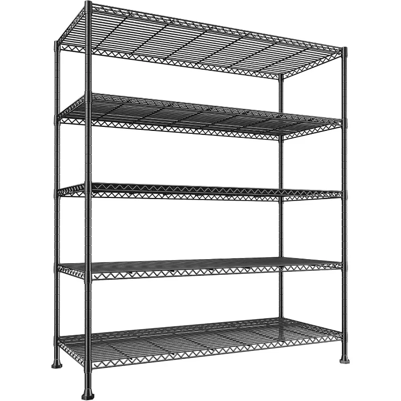 

45.8''W Wire Shelving Unit, 5 Tier Storage Shelves Adjustable Metal Shelving for Kitchen Pantry Office Wire Rack