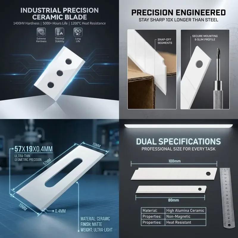 Custom Drawing Services Dekeer Three-hole Perforation Mechanical Ceramic Razor Blades