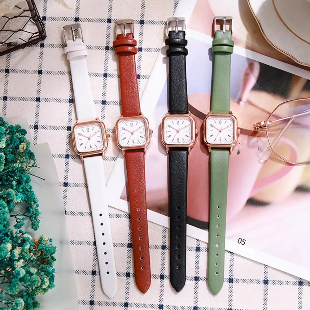 

Women Quartz Watch Square Dial Faux Leather Strap Ladies Casual Business Formal Dress Wristwatch Fashion Jewelry Birthday Gift