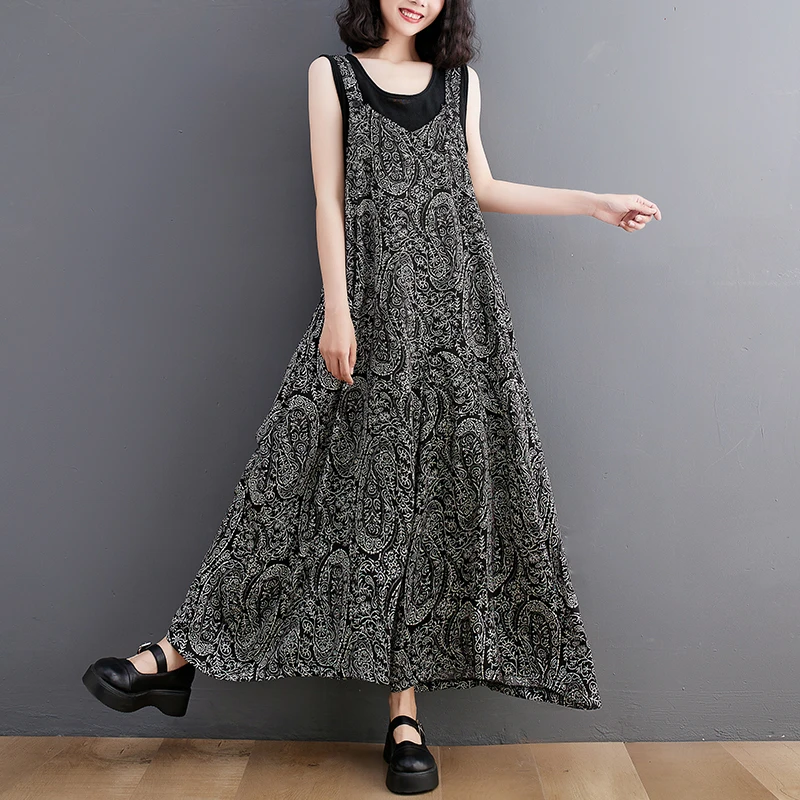 Summer New Retro Ethnic Style Overall For Women Thin Wide Leg Breathable Causal Loose Chic Floral Pattern Lady Rompers Trousers