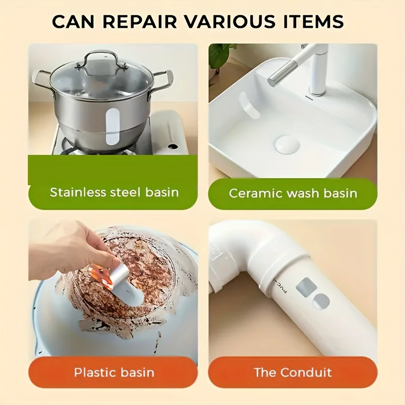 Parche de reparación de tuberías, cinta de papel de aluminio impermeable, pegatinas de reparación de ollas resistentes a altas temperaturas para fugas de fijación de acero inoxidable