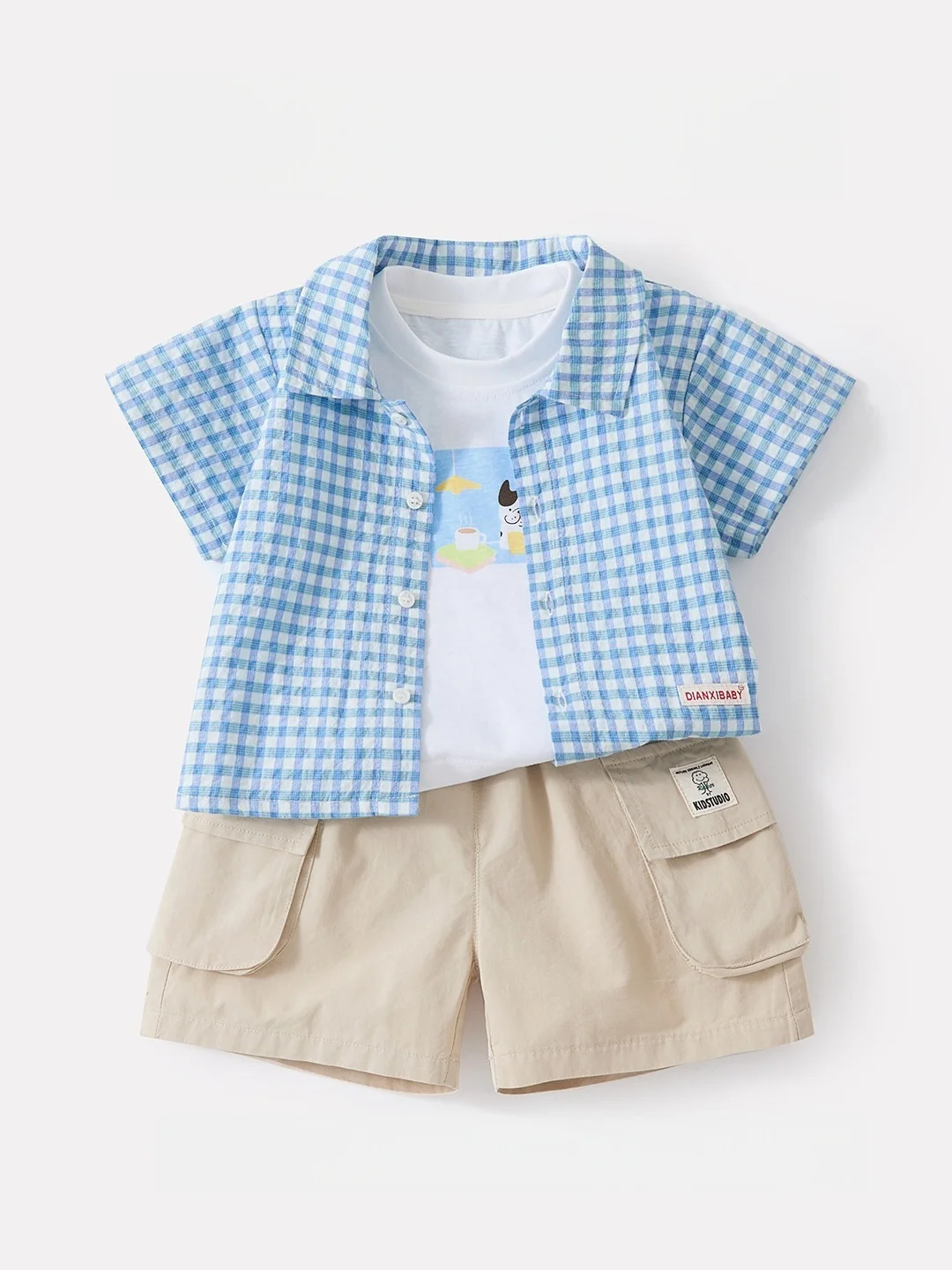 ensemble-d'ete-pour-garcons-chemise-fine-a-carreaux-decontractee-en-coton-respirant-et-anti-humidite-a-manches-courtes-gilet-et-short-a-motif-de-dessin-anime