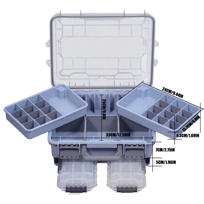 Waterproof Tool Case Portable Multifunctional Tool Box Double Layer Plastic Toolbox Large Complete Kit Tools Storage Suitcase