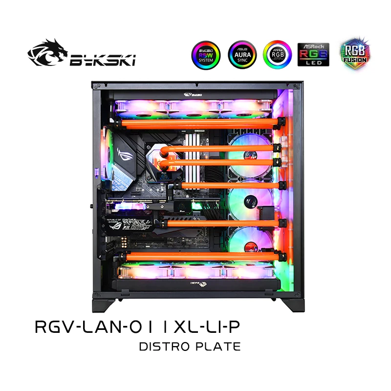 BYKSKI Acrylic Board Water Channel Solution use for LIANLI O11 Dynamic XL case / Kit for CPU and GPU Block / Instead reservoir