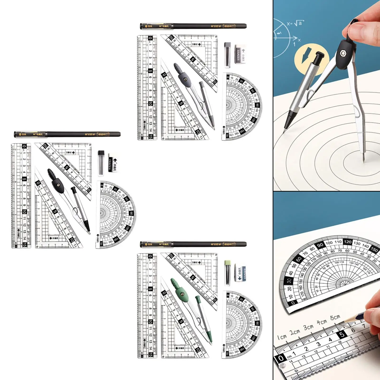 Professional Geometry Math Ruler Protractor Triangle Ruler for Math Drafting