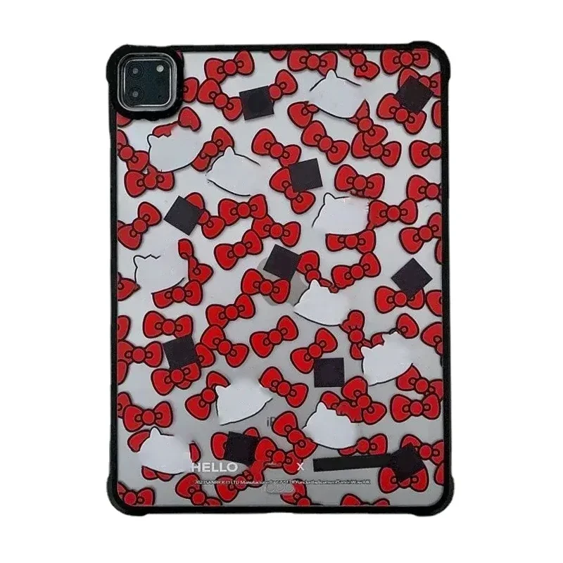 Red Bowknot Acrylic iPad Case for iPad Air 4 Air 5 10.9inch iPad Pro 2020 2021 2022 11inch 12.9inch Protective Cover Shell