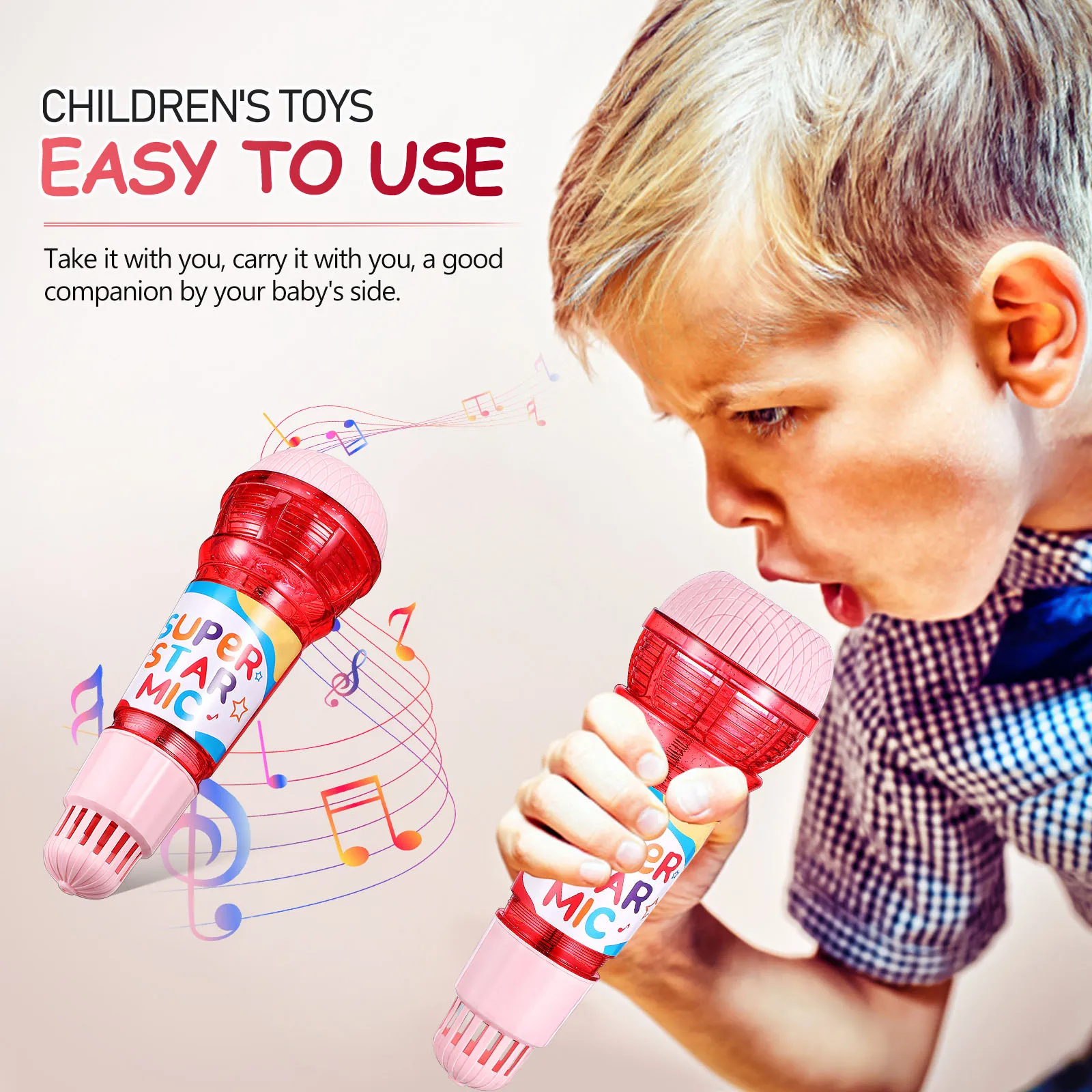 أطفال صدى ميكروفون السلس خفيفة الوزن البلاستيك مكبر صوت للطفل الغناء الكلام العلاج اللعب تخزين ستوفير ل #4