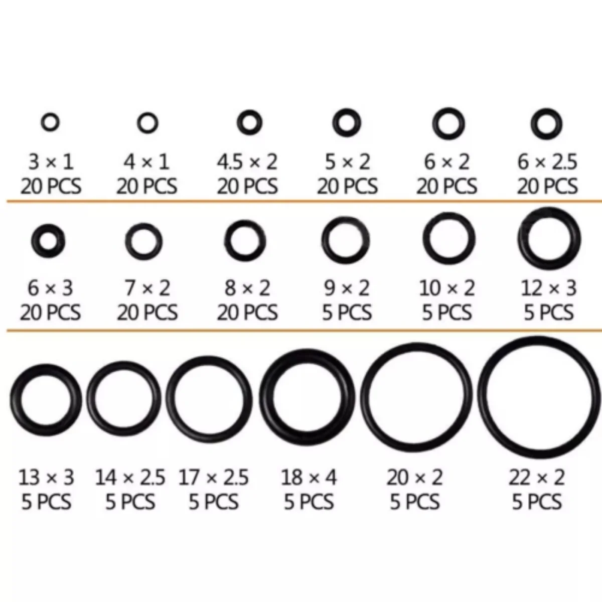 225 قطعة O حلقة مجموعة متنوعة من الأختام المطاطية السوداء بالوعة الحنفية غسالة السباكة الغاز الهوائي