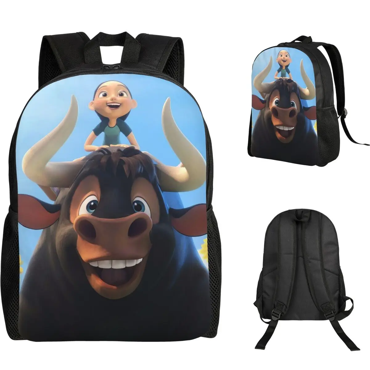 Ferdinand Animated Short Films Student Backpack School Bag Hiking Travel Daypack for Men Women Fashion Bookbag Shoulder Bags