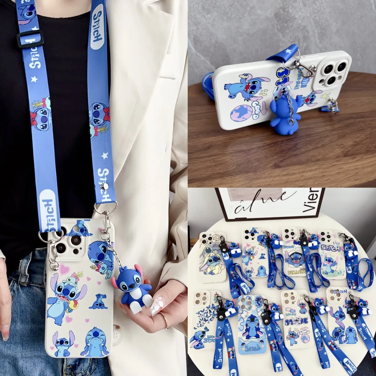 Expressive Stitch For Xiaomi Redmi 8 8A 9 9A 9T 9C 10 10A 10C 12 A1 Note 7 8 9 9s 10 11 Pro POCO M3 X3 M4 Case With Holder Rope