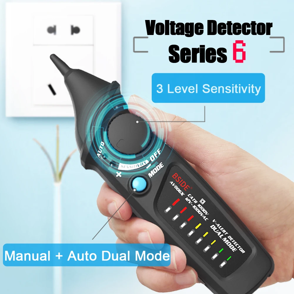 Non-Contact Voltage Detector Tester Live/Phase Breakpoint NCV Continuity Detector BSIDE AVD06X New Professional Smart Test Penci
