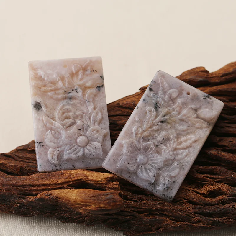 natural-purple-agate-flower-carving-35x22x3mm-pendant-beads-pair-gemstone-for-necklace-jewelry-making-loose-supplies